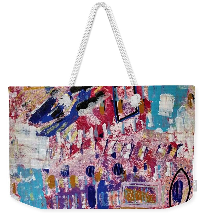 Weather Weekender Tote Bag featuring the painting Stormy Day at the Carnival by Pam O'Mara