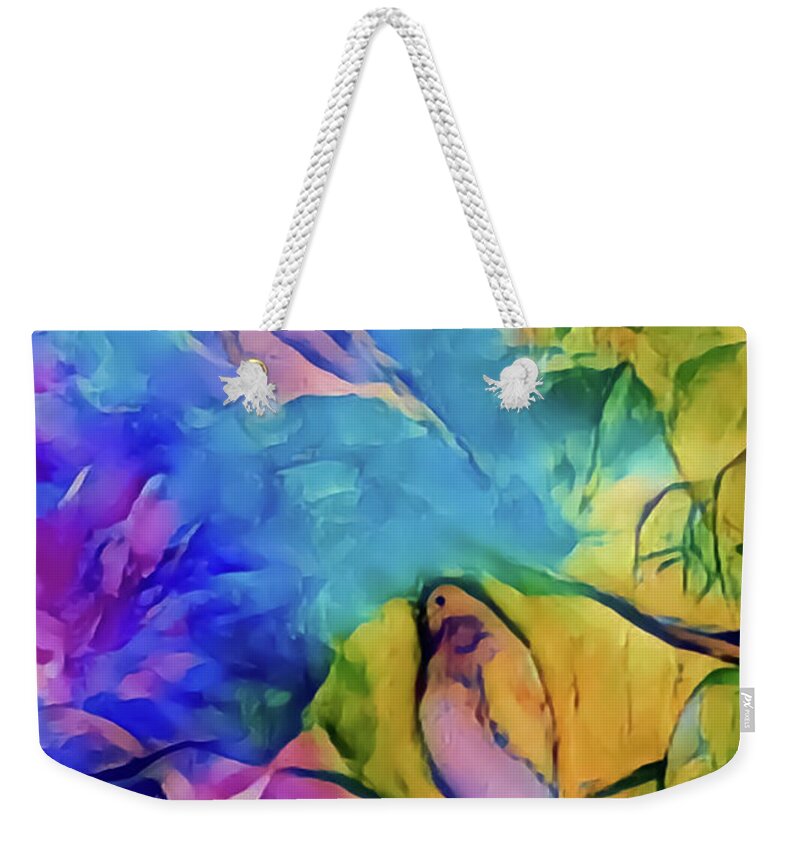 Story Weekender Tote Bag featuring the painting Storybird by Lisa Kaiser