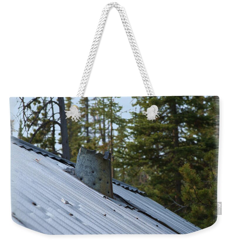 Stovepipe Weekender Tote Bag featuring the mixed media Stovepipe Remnant by Kae Cheatham
