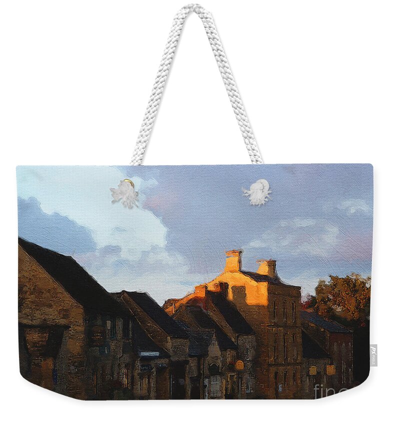 Stow-in-the-wold Weekender Tote Bag featuring the photograph Stow Street by Brian Watt