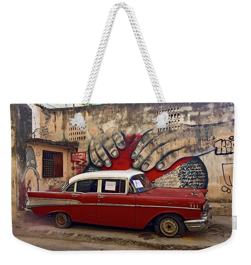 Cuba Weekender Tote Bag featuring the photograph Out of Order by Kerry Obrist