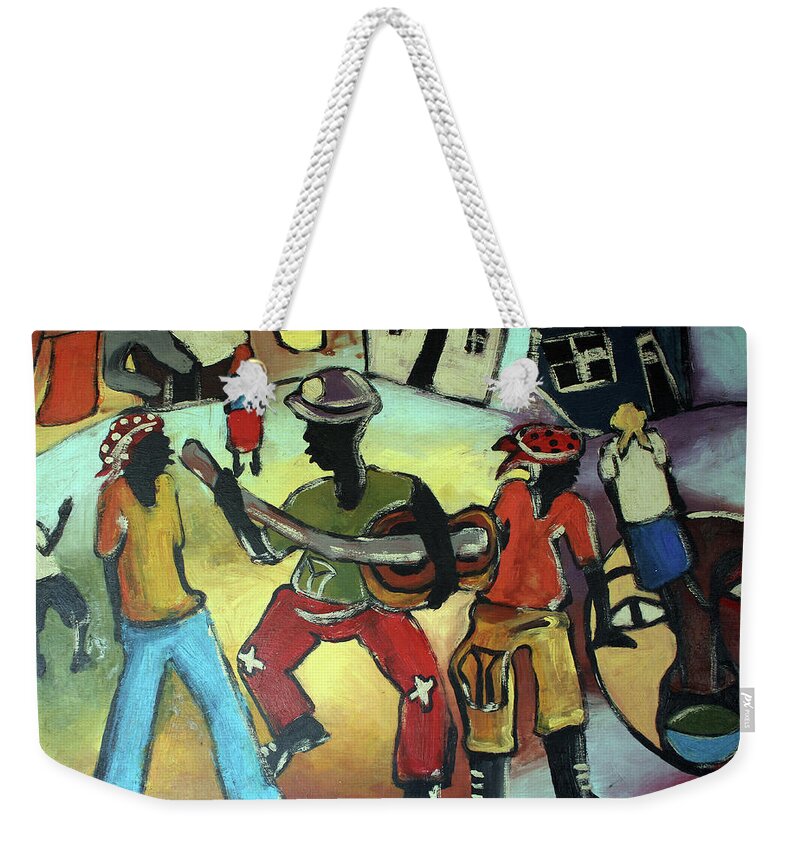  Weekender Tote Bag featuring the painting Street Band by Eli Kobeli