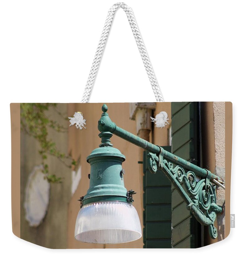 Street Light Weekender Tote Bag featuring the photograph Street Lamp - Venice by Yvonne M Smith