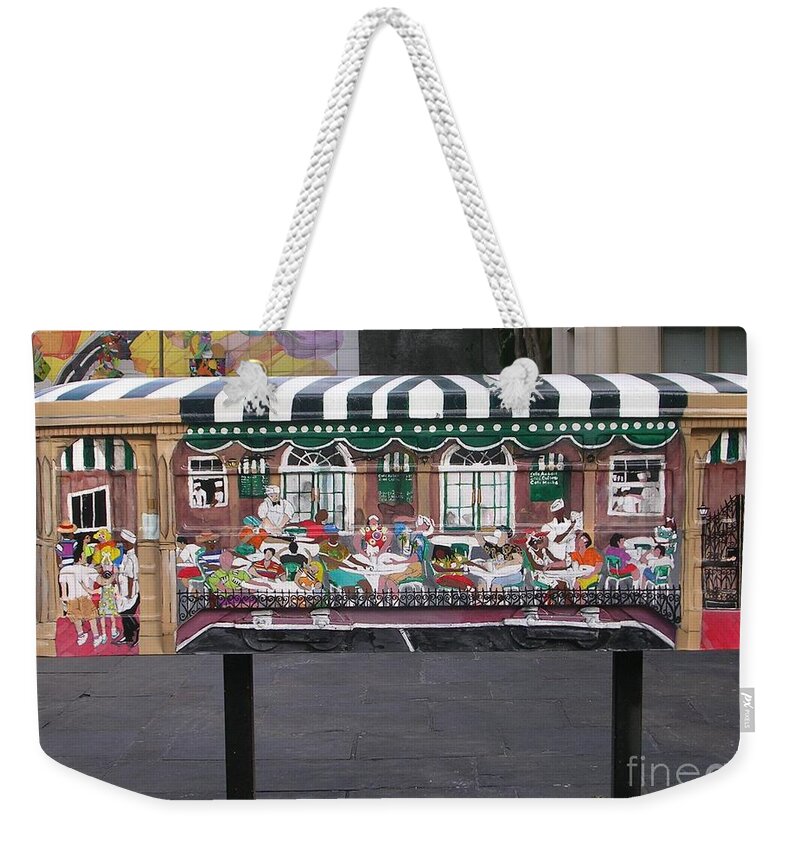 Scene Painted On A Streetcar Weekender Tote Bag featuring the photograph Streetcar Art by Rosanne Licciardi