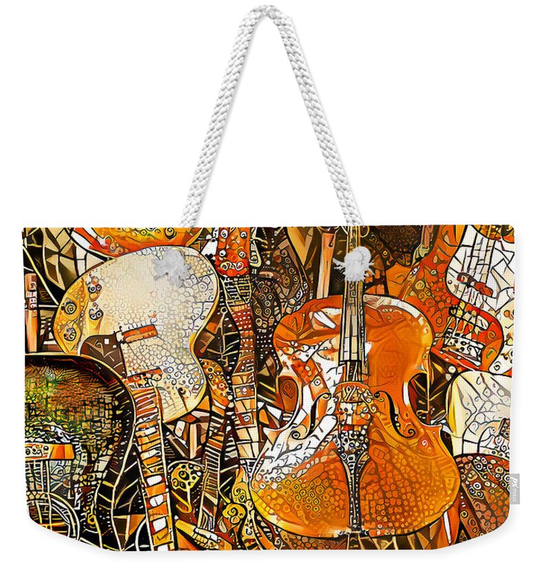 Wingsdomain Weekender Tote Bag featuring the photograph String Instruments in Contemporary Art 20210216 by Wingsdomain Art and Photography