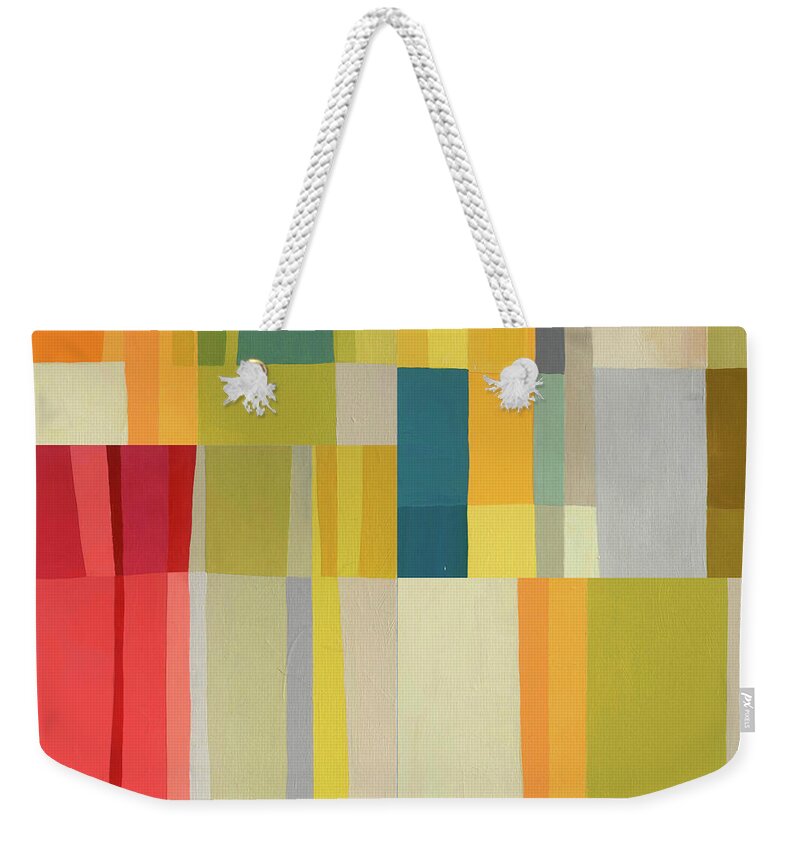 Abstract Art Weekender Tote Bag featuring the painting Stripe Composite #7 by Jane Davies
