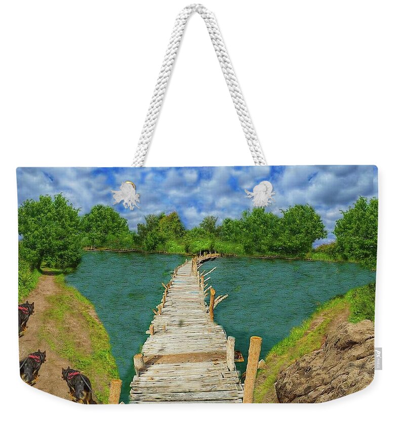 Trails Weekender Tote Bag featuring the mixed media Stroll One Summer Afternoon by Teresa Trotter