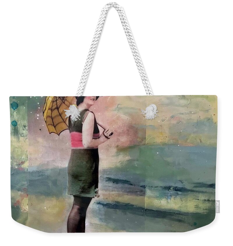 Mixed Media Collage Weekender Tote Bag featuring the painting Stroll With Me by Diane Fujimoto