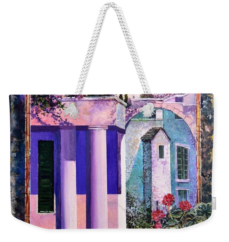 Still Life Weekender Tote Bag featuring the painting Structures With Emotional Dimensions by Sinisa Saratlic