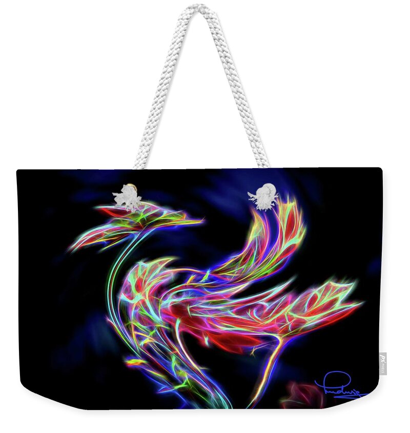 Cafe Art Weekender Tote Bag featuring the digital art Strutting High by Ludwig Keck