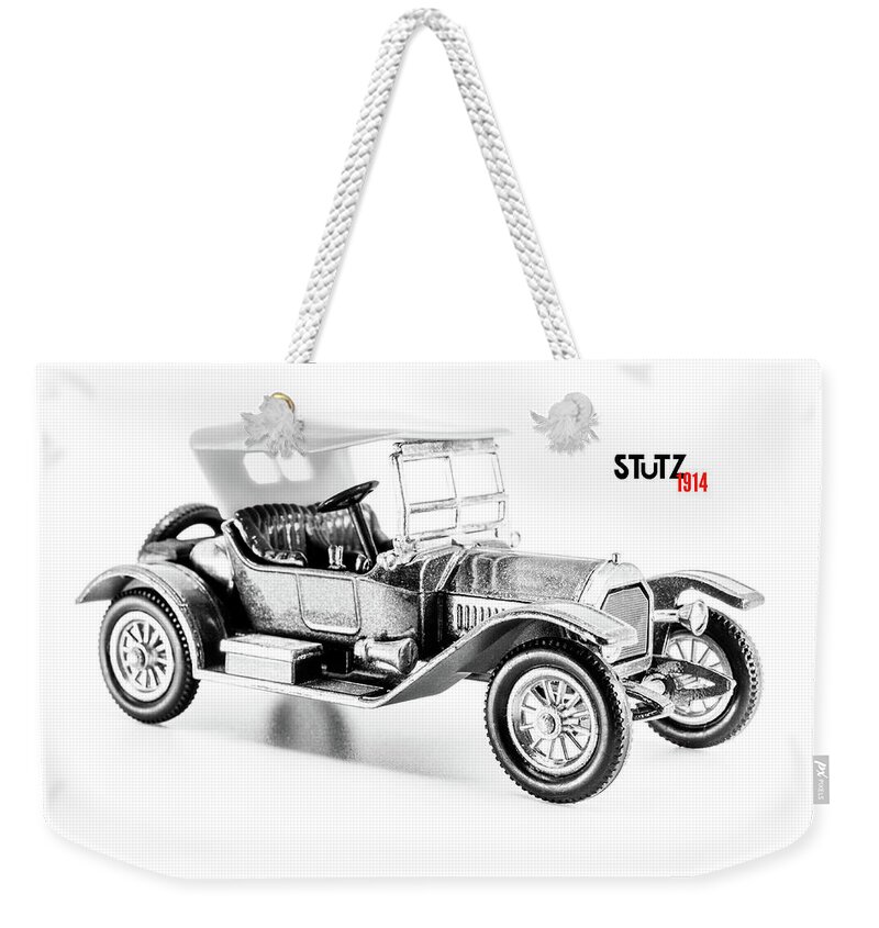 1914 Weekender Tote Bag featuring the photograph Stutz type 4E Roadster 1914 by Viktor Wallon-Hars