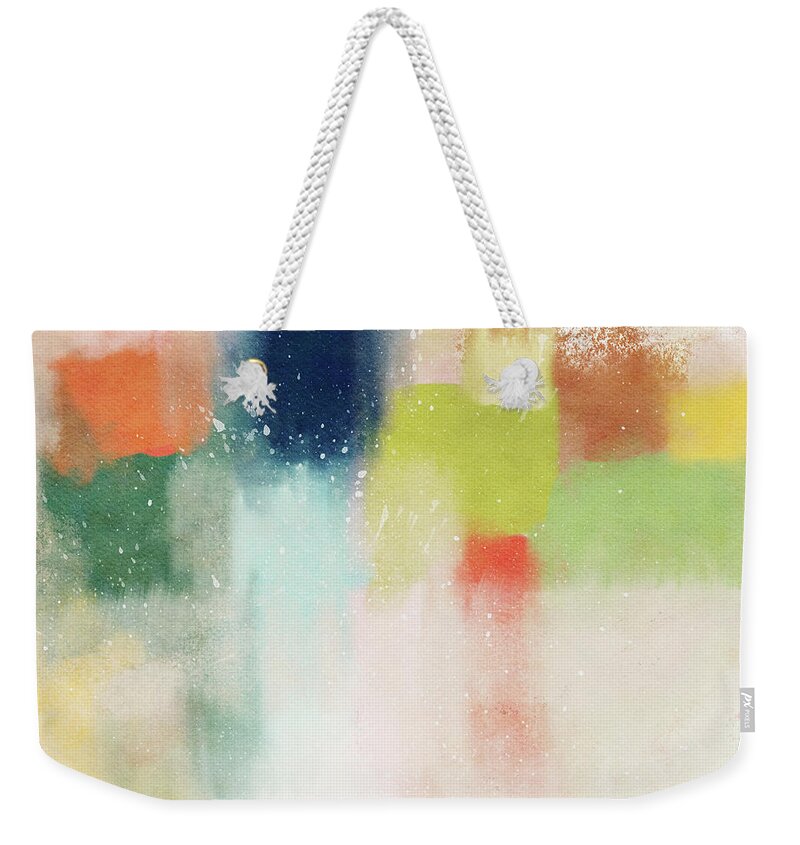 Abstract Weekender Tote Bag featuring the mixed media Subdued Spring- Art by Linda Woods by Linda Woods