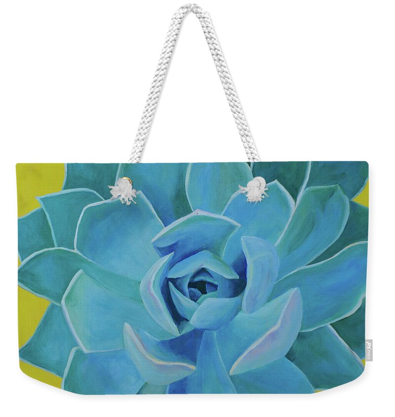 Floral Weekender Tote Bag featuring the painting Succulent by Laurel Best