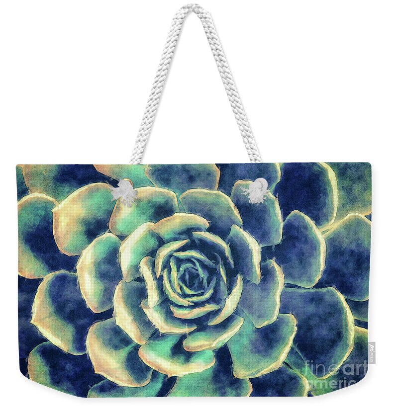 Succulent Weekender Tote Bag featuring the digital art Succulent Plant by Phil Perkins