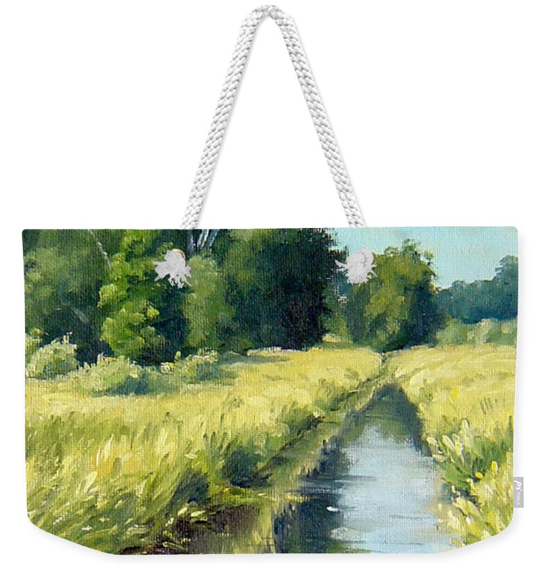 Landscape Weekender Tote Bag featuring the painting Summer Creek by Rick Hansen