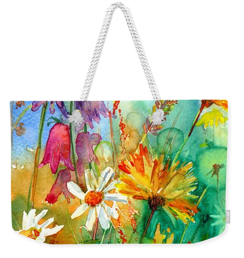 Summer Weekender Tote Bag featuring the painting Summer Delight by Suzann Sines