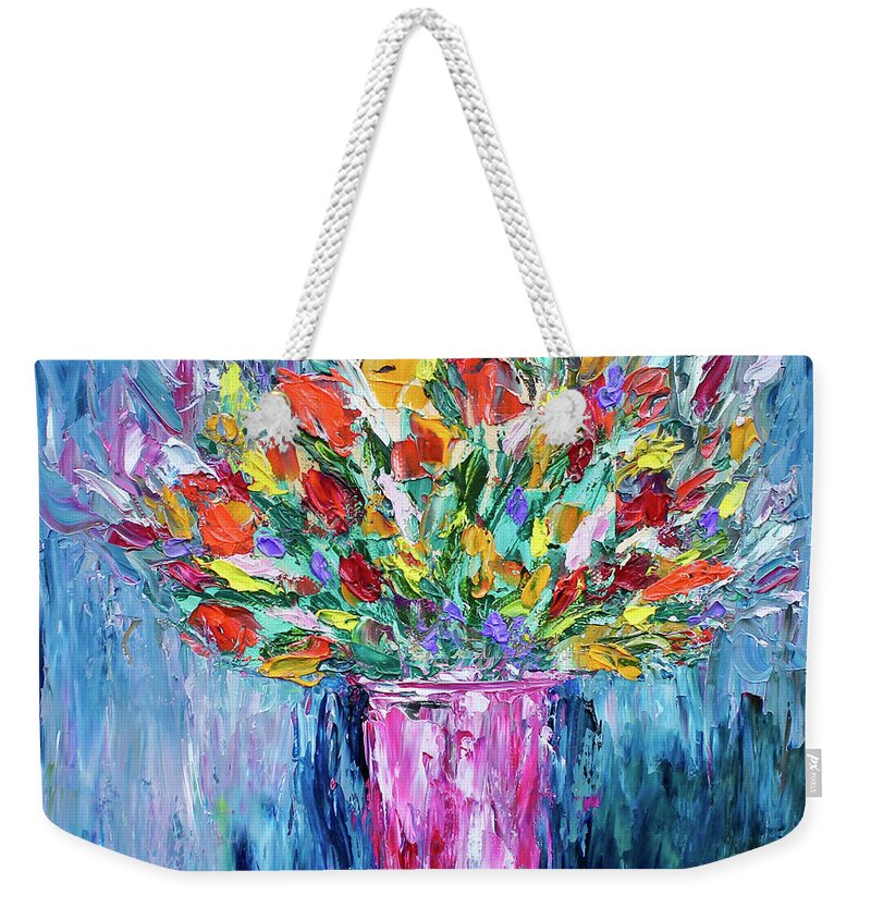 Flowers Weekender Tote Bag featuring the painting Summer Delight by Teresa Moerer