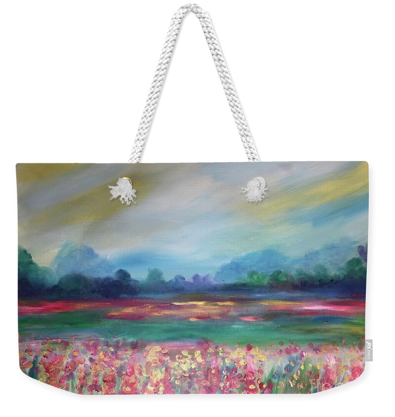 Poppies Weekender Tote Bag featuring the painting Summer Impressions by Stacey Zimmerman