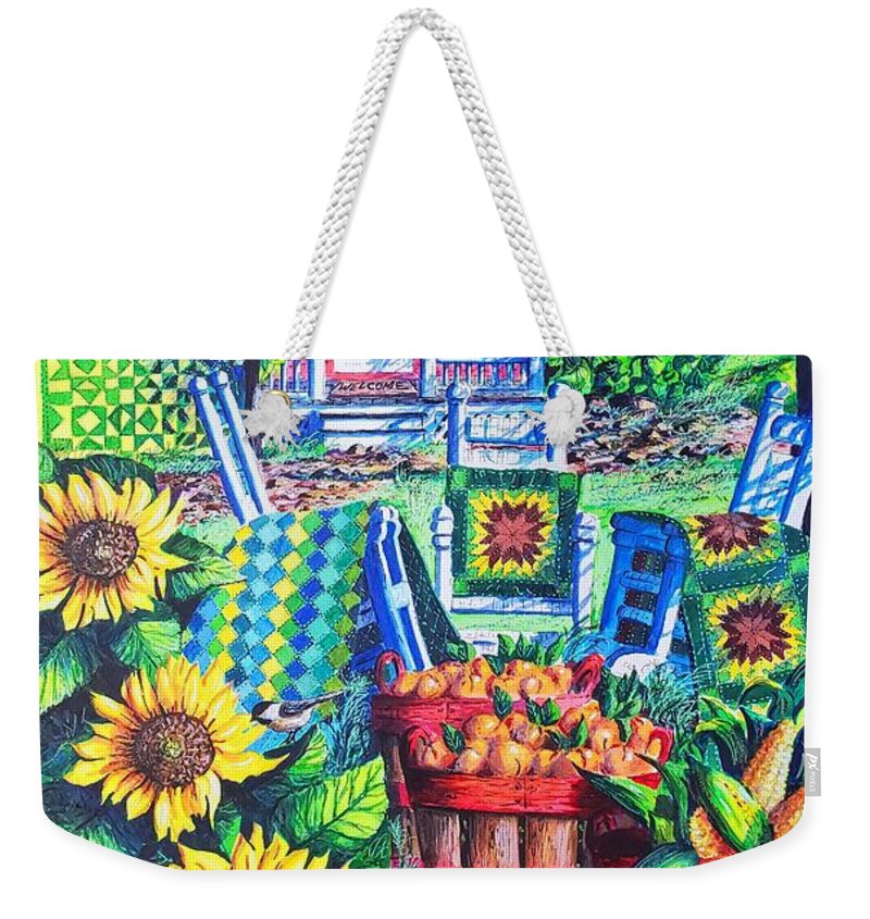Summer Weekender Tote Bag featuring the painting Summer Joy by Diane Phalen