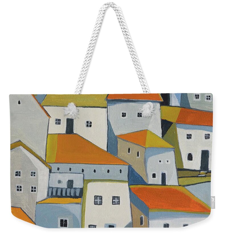 Cityscape Weekender Tote Bag featuring the painting Summer memories by Aniko Hencz
