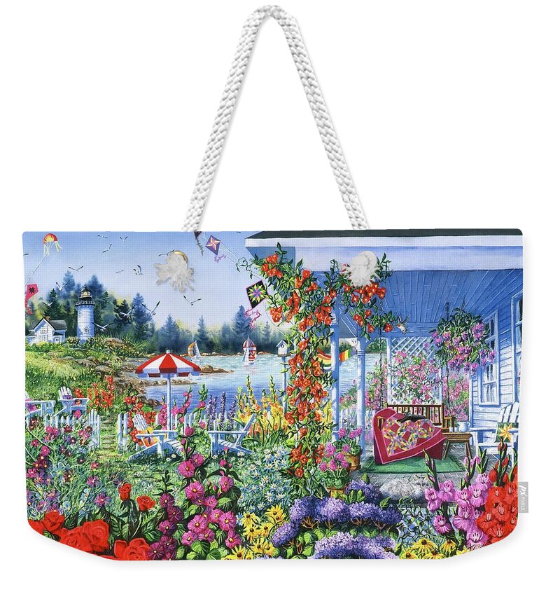 Summer Weekender Tote Bag featuring the painting Summer Memories by Diane Phalen