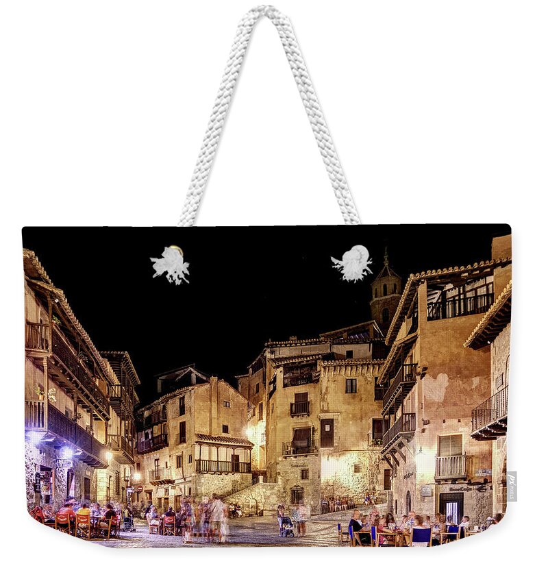 Albarracin Weekender Tote Bag featuring the photograph Summer Night in Albarracin Spain by Weston Westmoreland