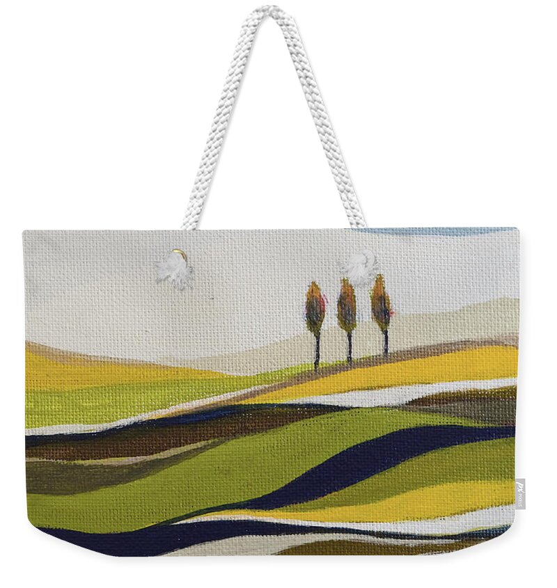 Summer Weekender Tote Bag featuring the painting Summer rhapsody by Aniko Hencz