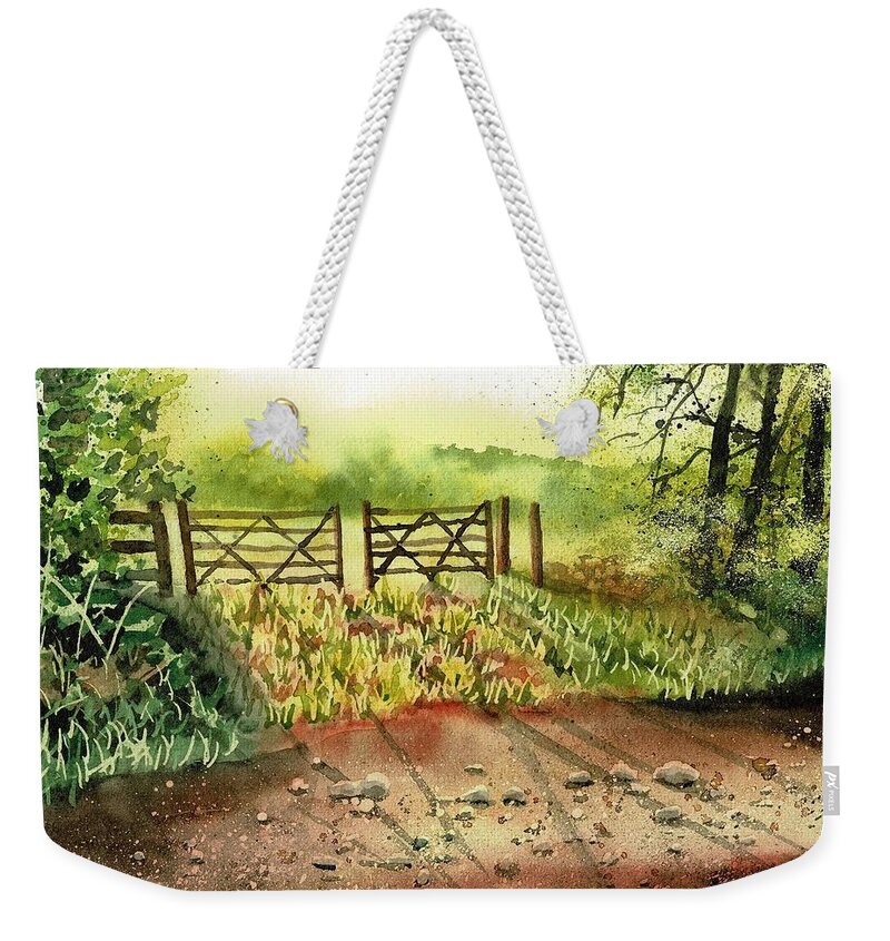 Watercolor Weekender Tote Bag featuring the painting Summer Shadows by Tammy Crawford