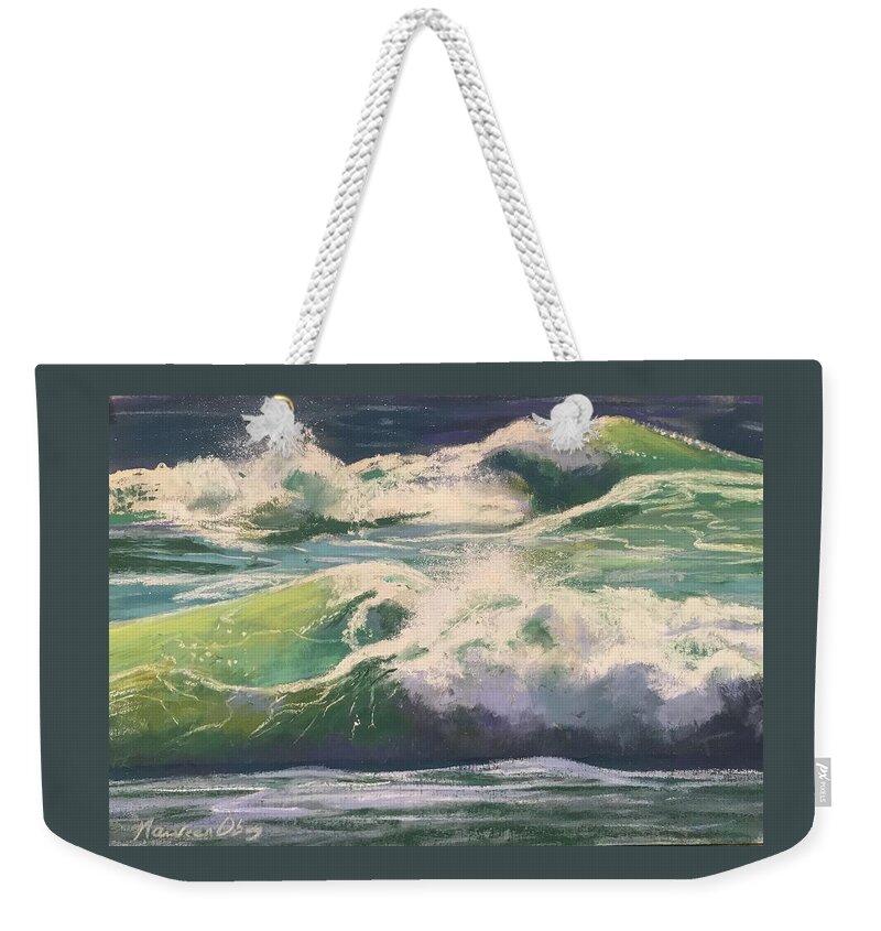  Weekender Tote Bag featuring the pastel Summer Waves by Maureen Obey