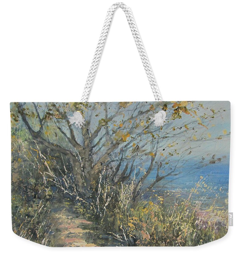 Oil Painting Weekender Tote Bag featuring the painting Summer's End by Valerie Travers