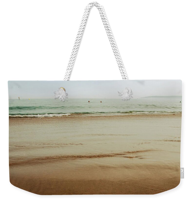 Bournemouth Weekender Tote Bag featuring the photograph Summers Evening on Bournemouth Beach by Lenny Carter