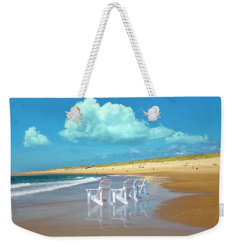 Beach Weekender Tote Bag featuring the photograph Summertime Beach by Debra and Dave Vanderlaan