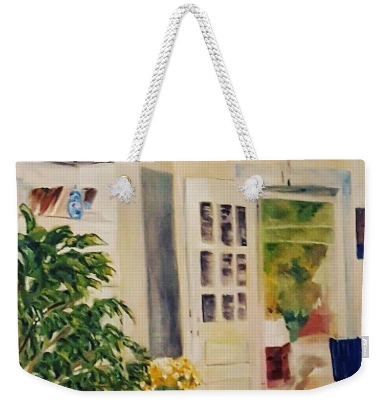 Interior Weekender Tote Bag featuring the painting Sun-day by Julie TuckerDemps
