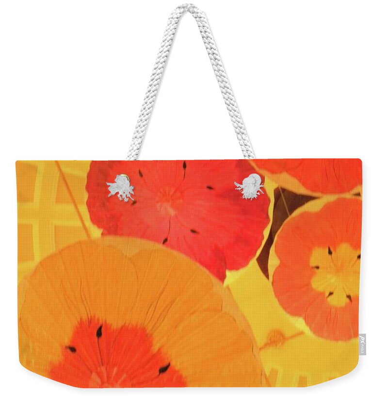Chihuli Glass Weekender Tote Bag featuring the photograph Sun Flowers by Kerry Obrist