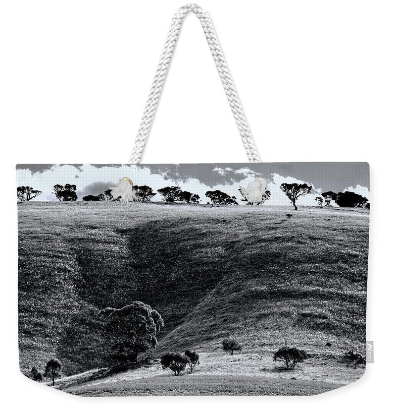 Hills Weekender Tote Bag featuring the photograph Sun On The Hills by Wayne Sherriff