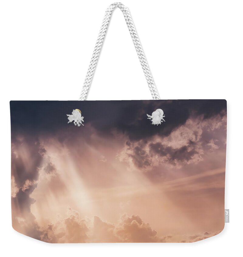 Cloud Weekender Tote Bag featuring the photograph Sun Rays by Allin Sorenson