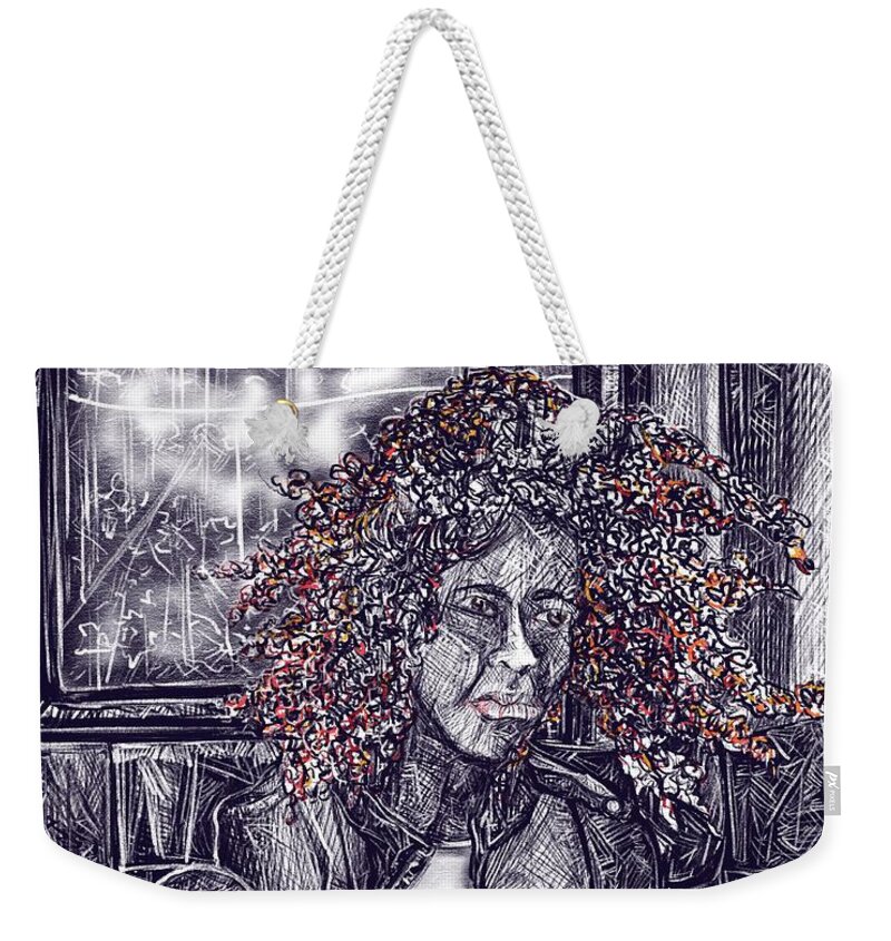 Digital Drawing Weekender Tote Bag featuring the digital art Sunday by Angela Weddle