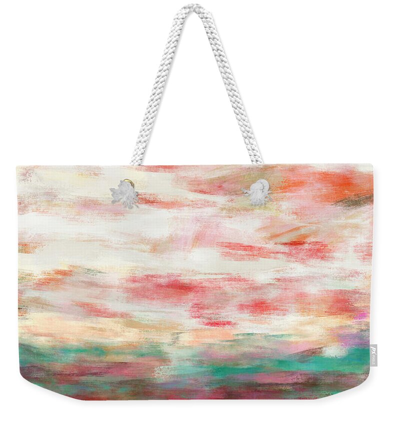 Abstract Weekender Tote Bag featuring the painting Sunday Morning- Art by Linda Woods by Linda Woods
