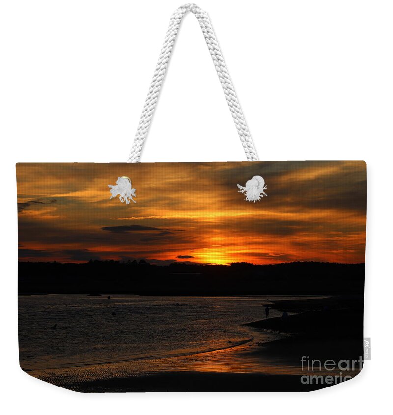 Maine Weekender Tote Bag featuring the photograph Sundown Drakes Island by Lennie Malvone