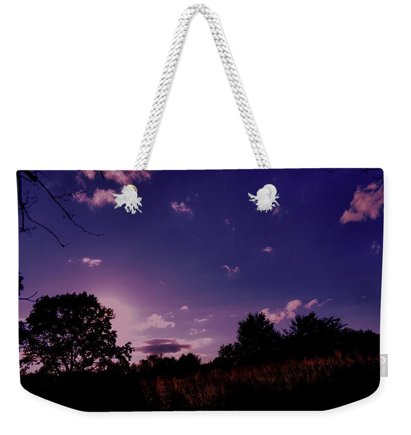Sundown Weekender Tote Bag featuring the photograph Sundown in the Field by Christopher Reed