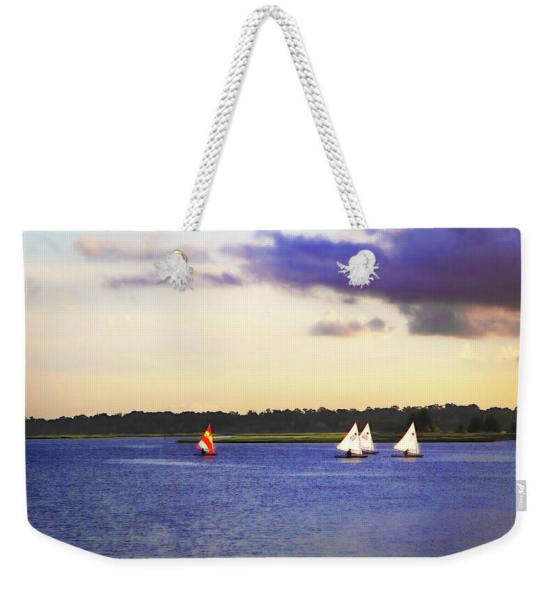 Photo Weekender Tote Bag featuring the photograph Sunfish Sailors by Alan Hausenflock