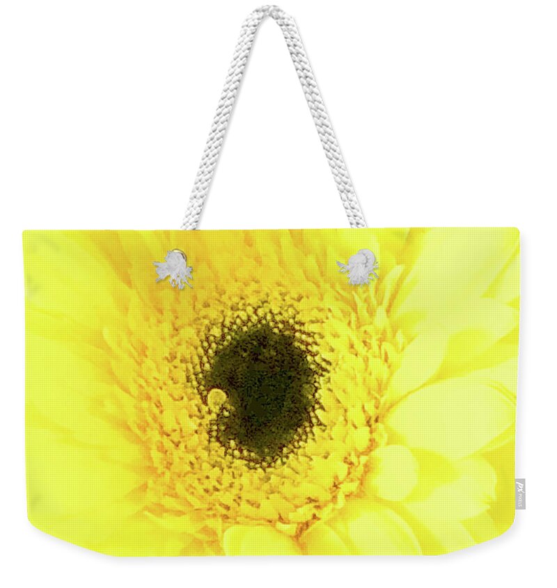 Abstract Weekender Tote Bag featuring the photograph Sunflower Abstract by Lorraine Palumbo