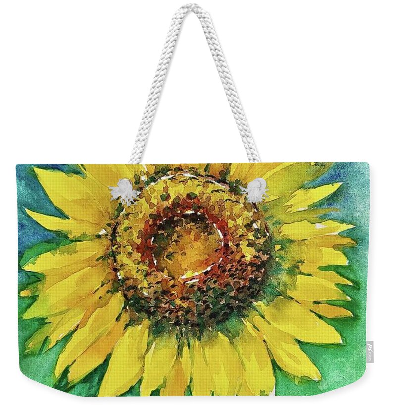  Weekender Tote Bag featuring the painting Sunflower by Mikyong Rodgers