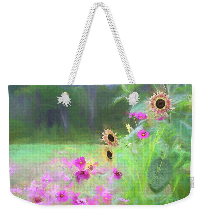 Sunflower Weekender Tote Bag featuring the photograph Sunflower Morning by Wayne King
