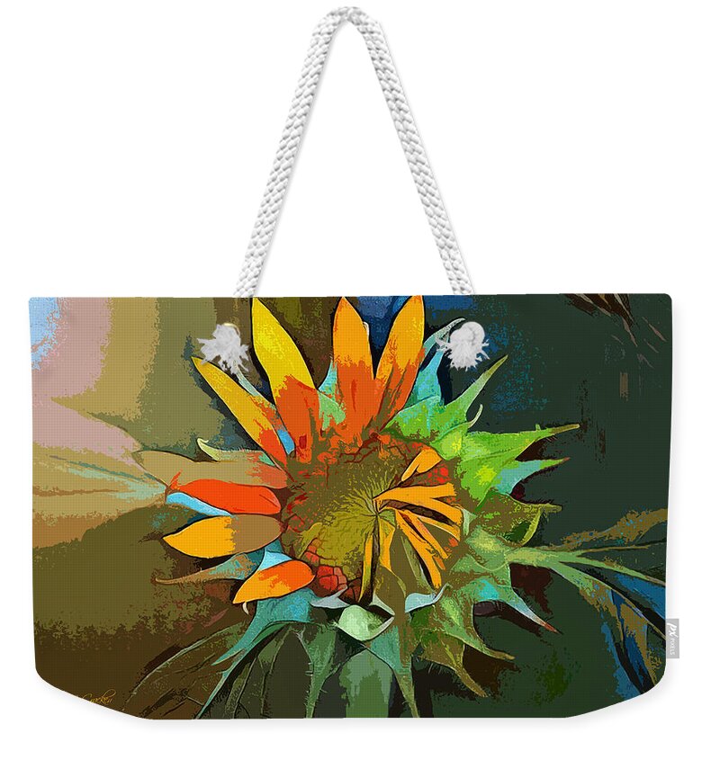 Nature Weekender Tote Bag featuring the digital art Sunflower by Pennie McCracken