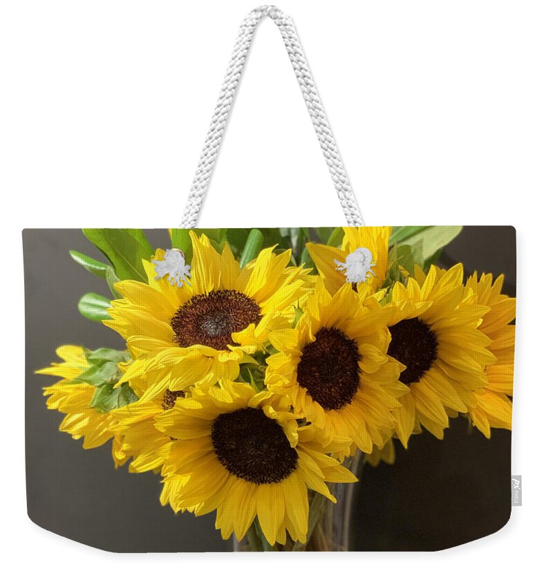 Sunflowers Weekender Tote Bag featuring the photograph Sunflowers from my Brother by Juliette Becker