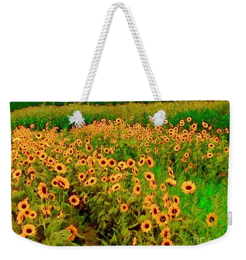 Sunflowers Weekender Tote Bag featuring the digital art Sunflowers by Tammy Keyes