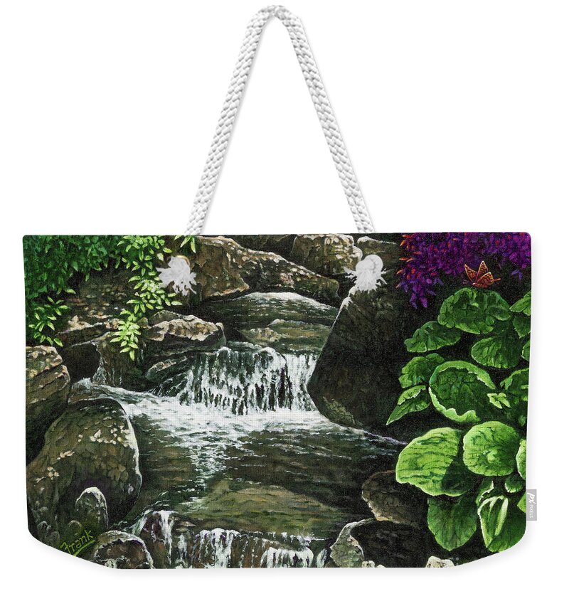 Brook Weekender Tote Bag featuring the painting Sunny Brook by Michael Frank