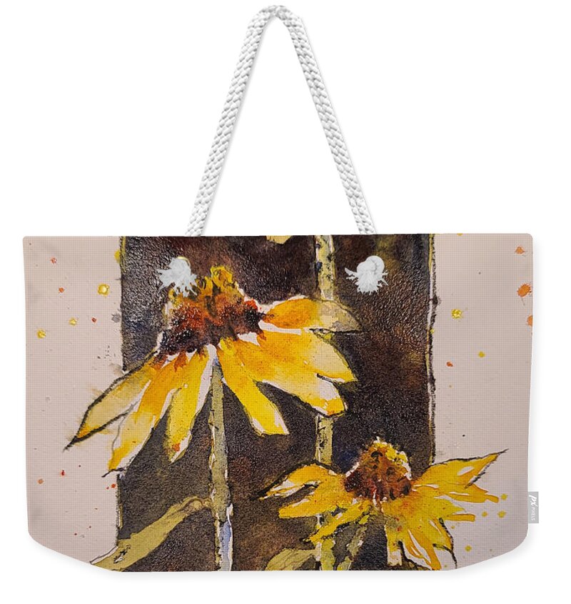 Flowers Weekender Tote Bag featuring the painting Sunny Day Susans by Terry Ann Morris
