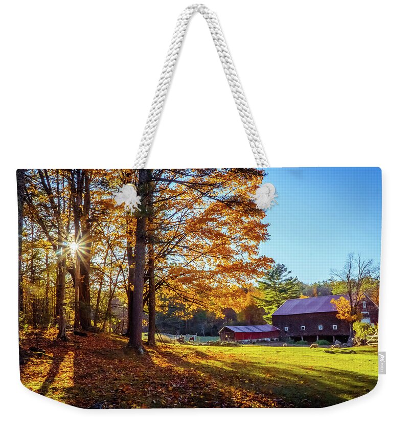 Sunny Farm Weekender Tote Bag featuring the photograph Sunny farm by Lilia S
